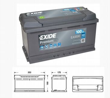 Аккумулятор Exide premium 12V 100Ah 900A B13