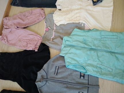 Пакетом утеплённые джинсы кофты платье 134-140 раз