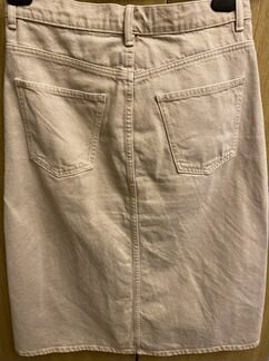 Бежевая джинсовая юбка