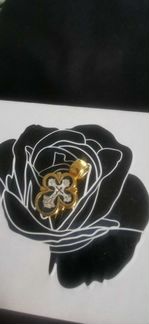 Крест с позолотой, ювелирное изделие 