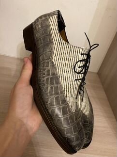 Новые туфли santoni крокодил оригинал