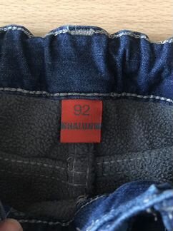 Джинсы на флисе р. 92 см тёплые джинсы