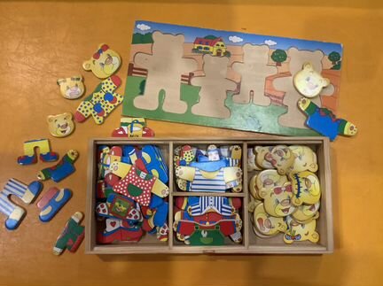 Пазл деревянный одень мишек