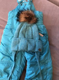 Зимние брюки для девочки gulliver 104 и шапка в по