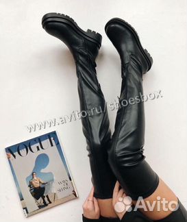 Ботфорты кожаные высокие