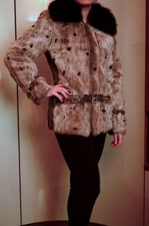 Полушубок из натурального меха кролика