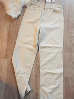 Новые кожаные брюки Zara размер М натуральные