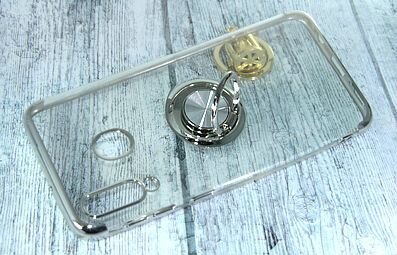 Чехол-накладка для Samsung M30 electroplated TPU кольцо серебро