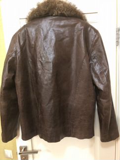 Куртка кожаная утеплённая подкладом из овчины