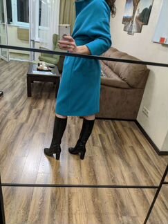 Пальто демисезонное цвета морской волны