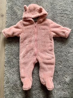 Флисовый комбинезон с мишкой next розовый 6-9 мес