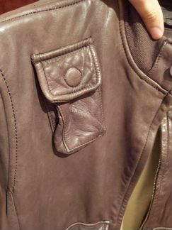 Кожаная куртка бомбер пилот