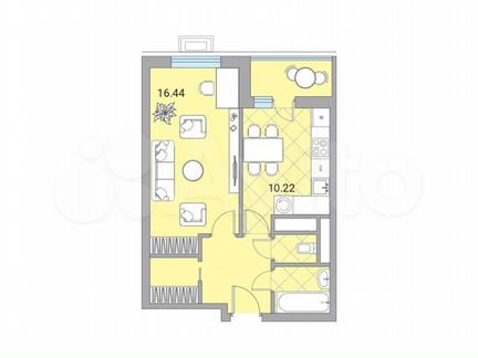 1-к квартира, 39.5 м², 17/24 эт.
