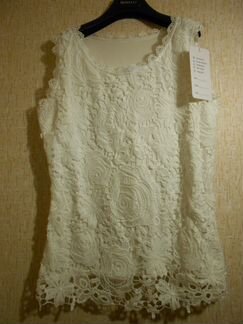 Роскошный белый топ кружевной розы Hовый