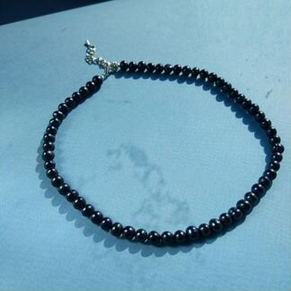 Ожерелье черный жемчуг натуральный