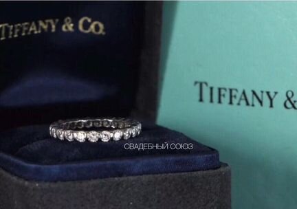 Золотое обручальное кольцо с брил. 1.1 ct Tiffany