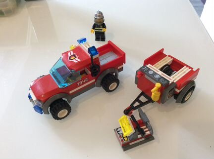 Лего пожарная с прицепом lego 7942