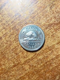 Монета 5 Центов 1986 год Канада