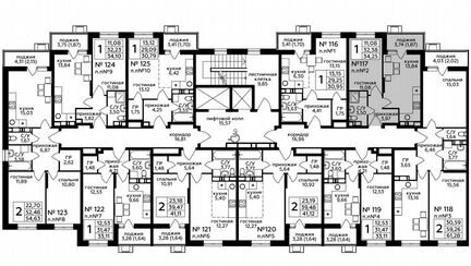 1-к квартира, 34.3 м², 13/17 эт.