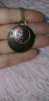 Позолоченные часы кулон Slava