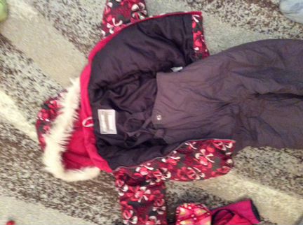 Раздельный зимний комбинезон на девочку 92-98