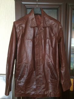 Мужской кожаный пиджак на высокого мужчину