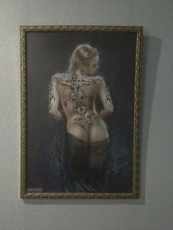 Картина с девушкой, фотопостер