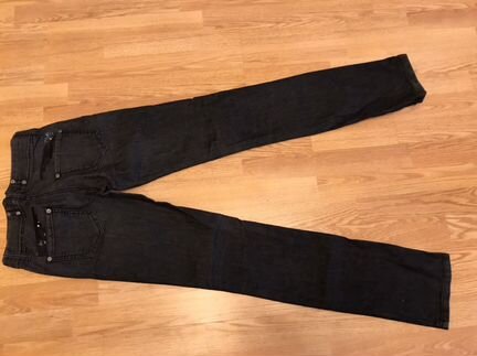 Итальянские джинсы, чёрные,низкие, длинные. Р -42