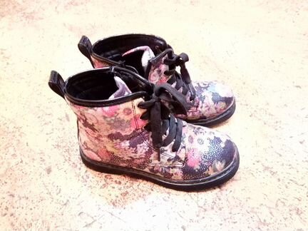 Ботинки осенние для девочек на молнии и шнуровке и