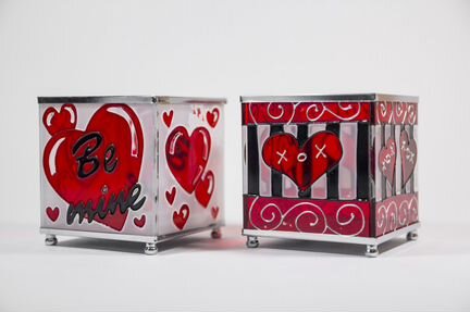 Подсвечники кубики. Стекло. Для греющих свечей