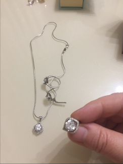 Комплект из серебра 925 бриллиантовый циркон