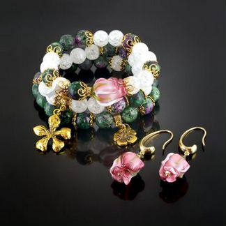 Комплект (натуральный циозит и кварц)