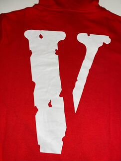 Vlone red staple hoodie
