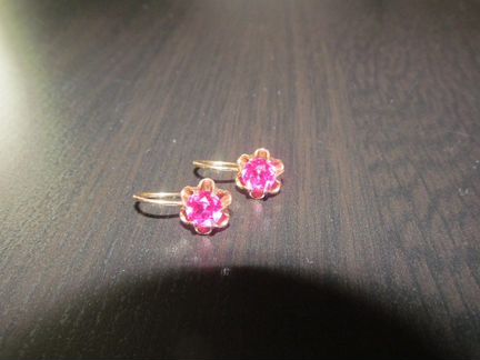 Винтажные сережки серебряные позолоченые