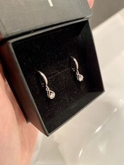 Серьги белое золото бриллианты Эпл Даймонд